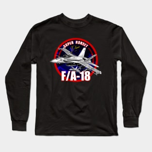 f18 hornet us air force fighterjet Long Sleeve T-Shirt